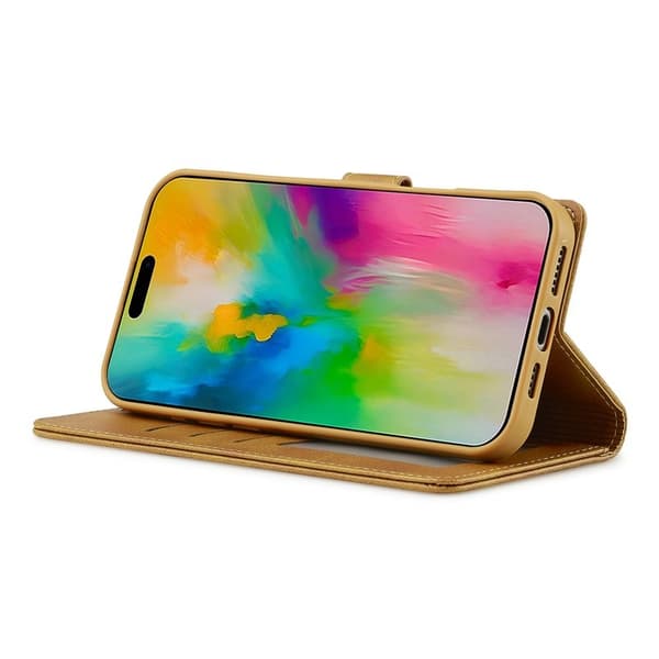 LC.IMEEKE iPhone 16 Pro Max Plånboksfodral Konstläder - Gul