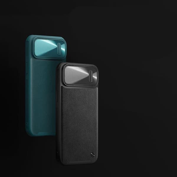 Nillkin iPhone 14 Pro Max -kotelo CamShield Läder S - Musta Black