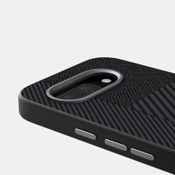 ABEEL Mobilskal till Google Pixel 9a PC TPU Aluminium PU Läder - Textur 1