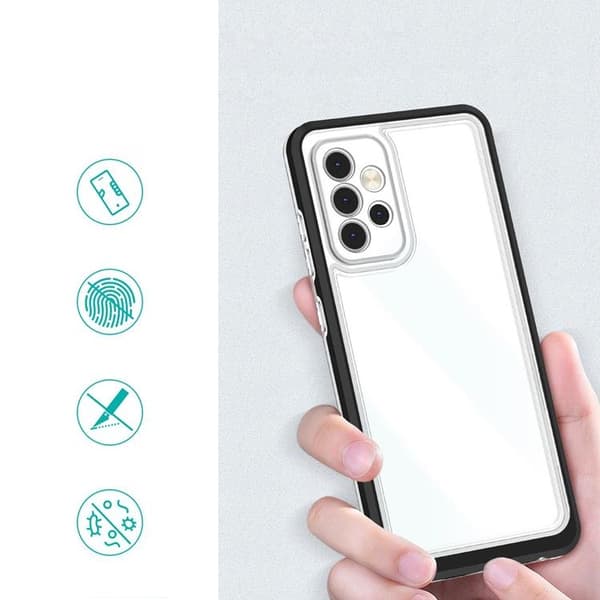 Galaxy A73 Cover Clear 3in1 Frame Gel - Sort Black