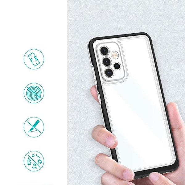 Galaxy A73 Skal Clear 3in1 Frame Gel - Svart Svart
