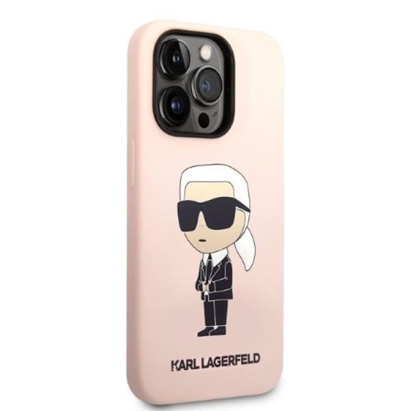 Karl Lagerfeld iPhone 14 Pro Max Skal Silicone Ikonik - Rosa