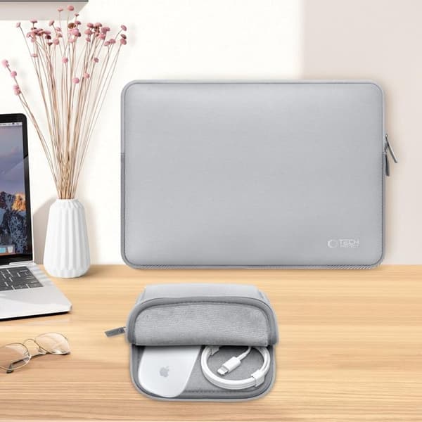 Tech-Protect bærbar taske til (13-14") Neoslim - Crayon Grey Grå