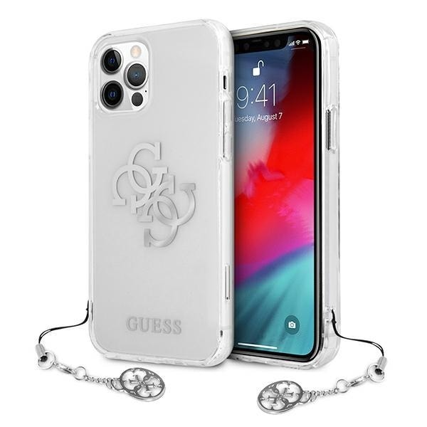 Guess iPhone 12 Pro Max Skal Silver Charms Collection - Transparent Silver