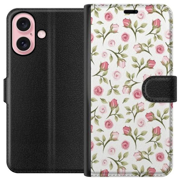 Plånboksfodral till Apple iPhone 16 med Blommigt