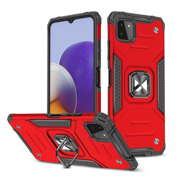 Wozinsky Ring Armor -suojakuori Galaxy A22 - Punainen Red