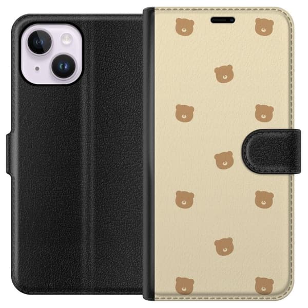 Plånboksfodral till Apple iPhone 15 Plus med Björnmönster