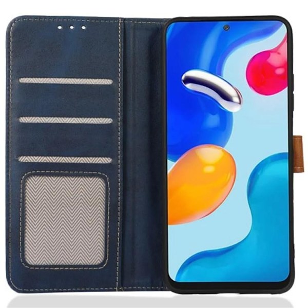 iPhone 15 Pro Plånboksfodral Skinnimmitation - Blå