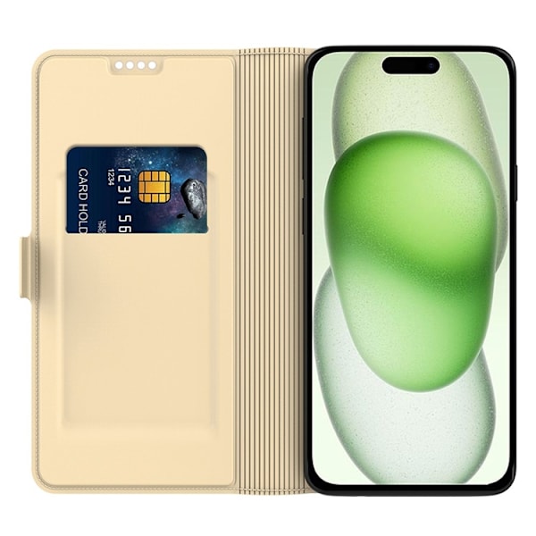iPhone 16 Pro Plånboksfodral Shockproof - Guld Guld