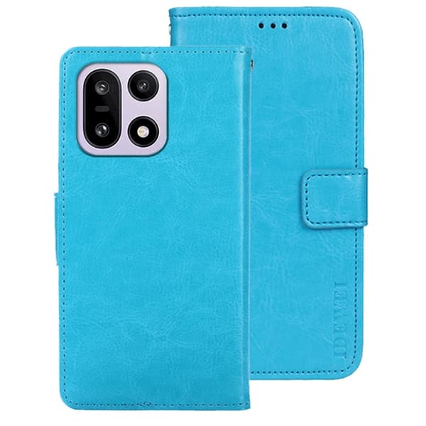 IDEWEI OnePlus 15 Plånboksfodral Crazy Horse Konstläder - Blå Blå