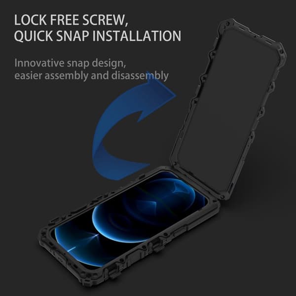 R-JUST Mobilskal till iPhone 14 Plus i Silikon och Metall - Svart