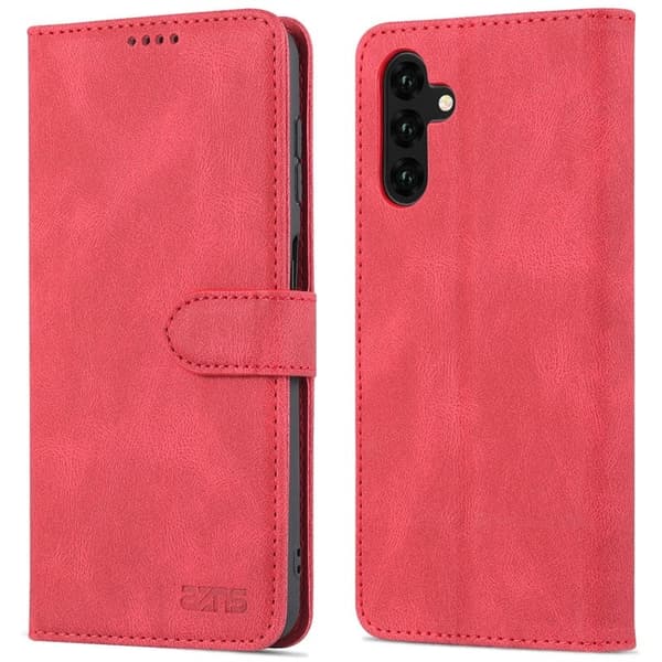 AZNS Samsung Galaxy A14 5G Plånboksfodral Konstläder - Röd