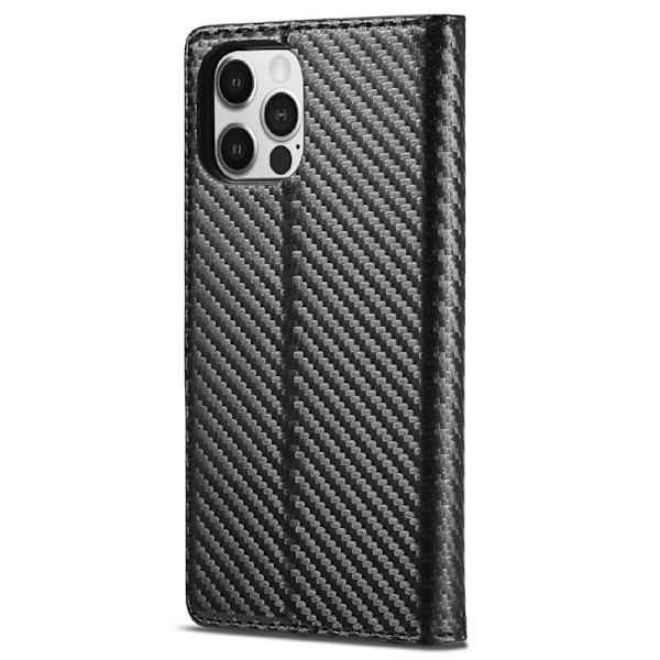 LC.IMEEKE iPhone 12 Pro Max Plånboksfodral i Konstläder - Röd Stripe