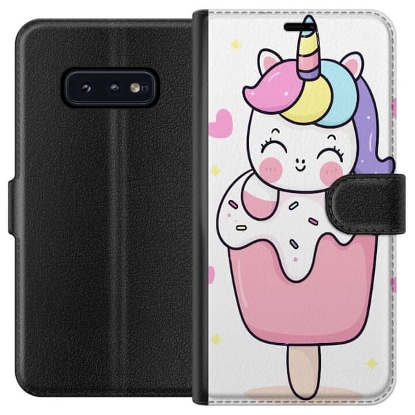 Plånboksfodral till Samsung Galaxy S10e med Glad enhörning