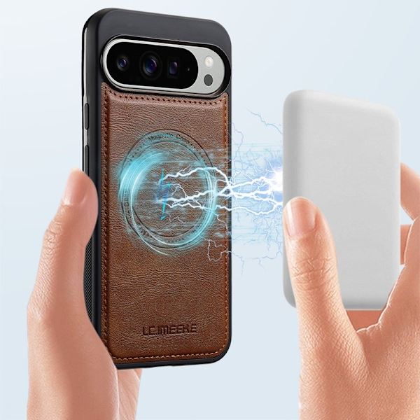 LC.IMEEKE Google Pixel 10 Pro Plånboksfodral Konstläder - Brun