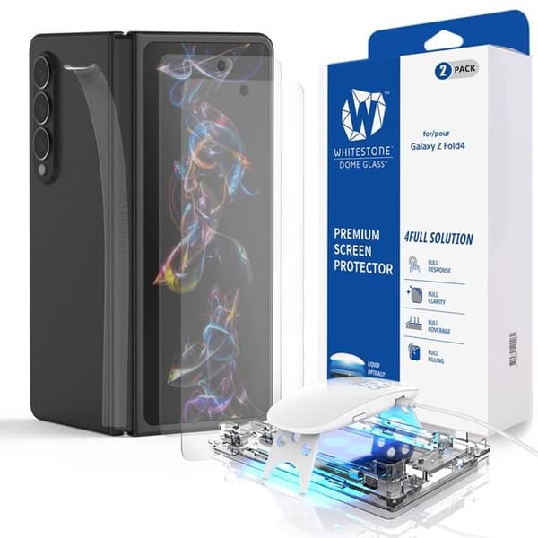 Whitestone [2-Pack] Galaxy Z Fold 4 Härdat Glas Skärmskydd Dome Transparent