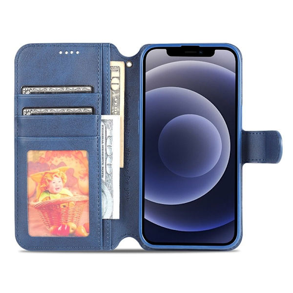 AZNS iPhone 13 mini Plånboksfodral Konstläder - Blå