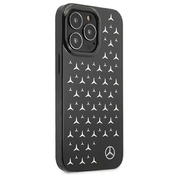 Mercedes Skal iPhone 13 Pro Max Silver Stars Pattern - Musta Black