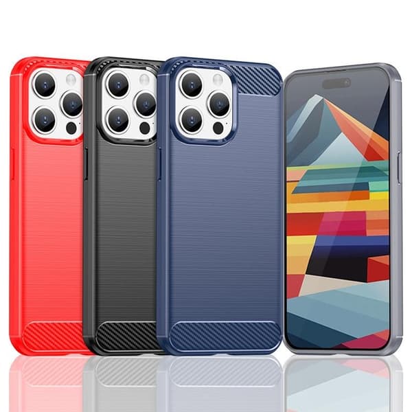 Mobilskal till iPhone 15 Pro Carbon Flexible - Svart Svart