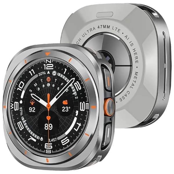Mobilskal till Galaxy Watch Ultra (47mm) Bumper - Grå/Orange Grå