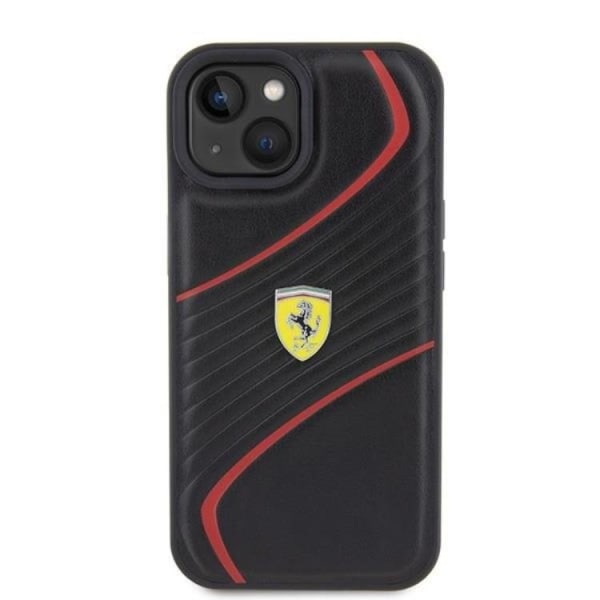 Ferrari iPhone 15 Mobilskal Twist Metal Logo - Musta