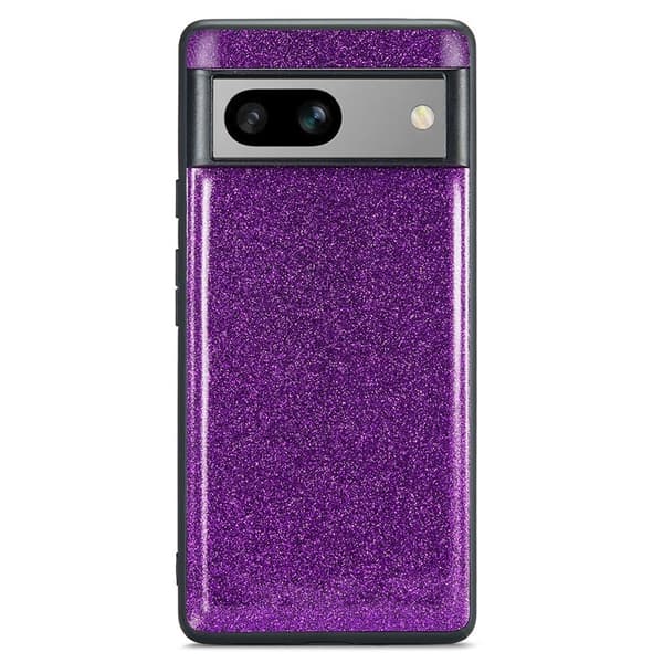 DG.MING Mobilskal till Google Pixel 7a Glitter PU Läder + PC + TPU Lila