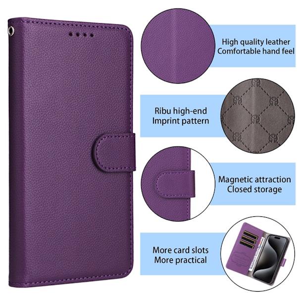iPhone 17 Pro Max Plånboksfodral RFID Blocking med Handledsrem Lila