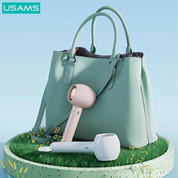USAMS Mini Handfläkt 1200 mAh Candy ZB251FS01 - Vit Vit