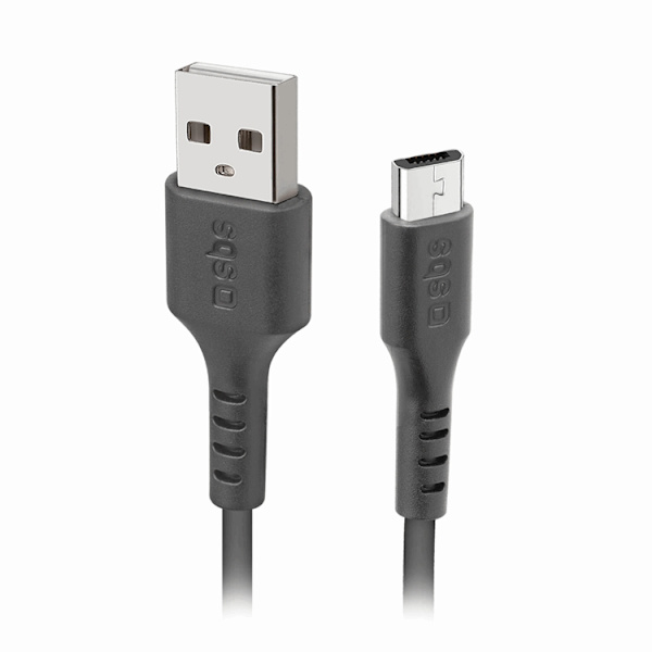SBS USB-A - Mikro-USB Kabel 1m - Sort