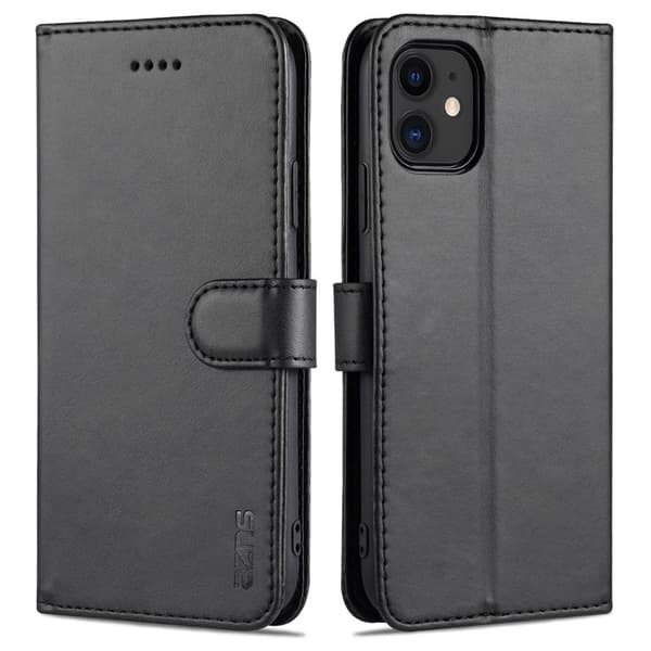 AZNS Mobilskal till iPhone 12/12 Pro KonstLäder - Svart