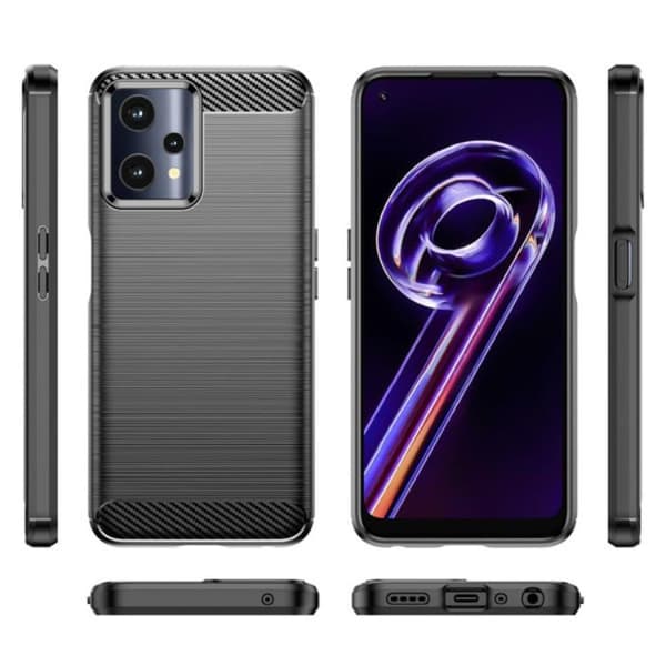 Carbon Realme 9 Pro Skal Fleksibel - Sort Black