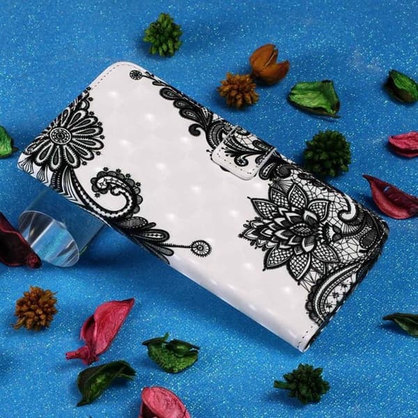 iPhone 14 Plus Plånboksfodral Folio Flip - Lace Flower Flerfärgad