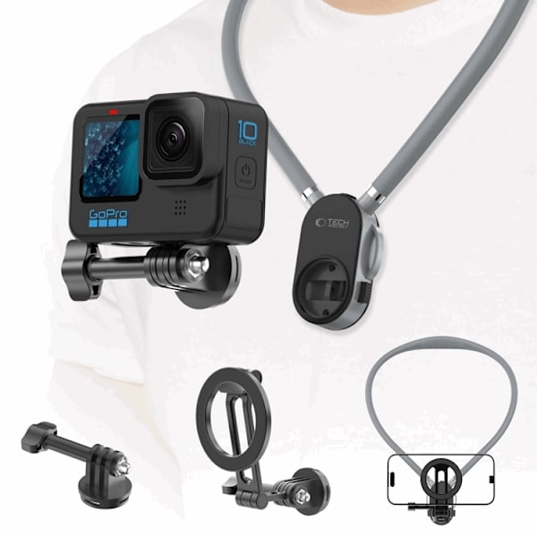 Tech-Protect Magnetisk Magsafe & GoPro & DJi Halsrem - Grå