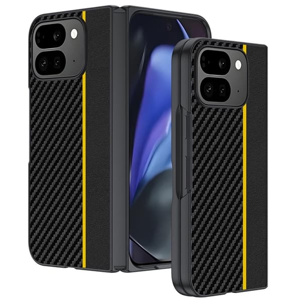 Mobilskal till Google Pixel 10 Pro Fold Carbon Fiber - Gul Gul