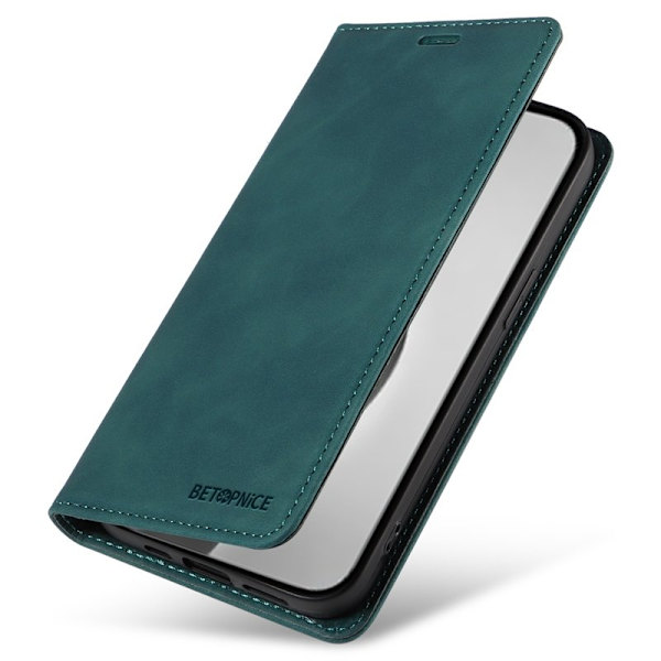 BETOPNICE 003 iPhone 16 Pro Max Plånboksfodral Konstläder - Grön
