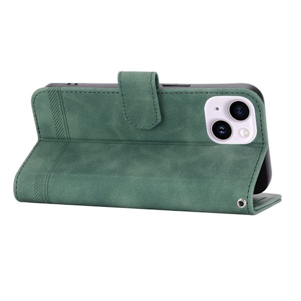 DIERFENG DF-03 iPhone 14 Plus Plånboksfodral Konstläder - Grön