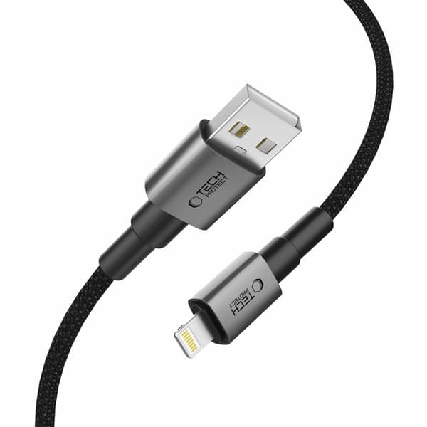 Tech-Protect Lightning Kabel Ultraboost DNA 12W/2.4A 25cm - Grå Grå