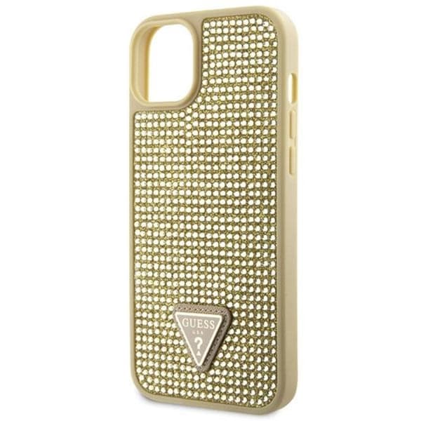 Guess iPhone 14 -kännykkäkuori Rhinestone Triangle - Kulta Guld