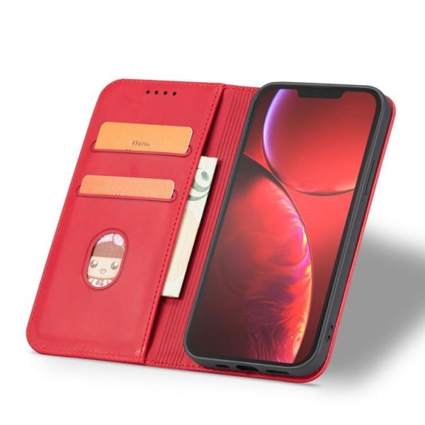 iPhone 12 Pro -lompakkokotelo Magneetti Fancy - punainen