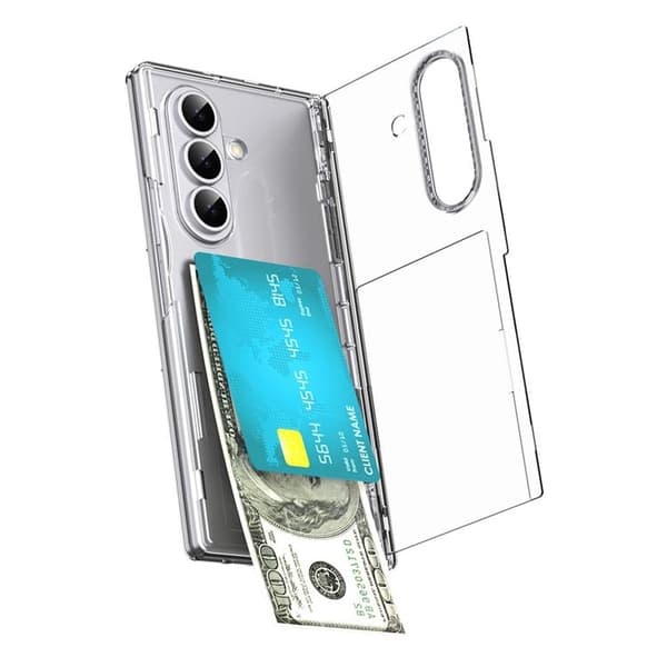Plånboksfodral För Galaxy Z Fold 8 med Härdat Glas - Transparent