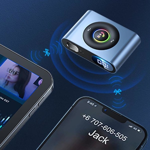 Joyroom Car Bluetooth 5.3 sender og håndfri sæt - blå