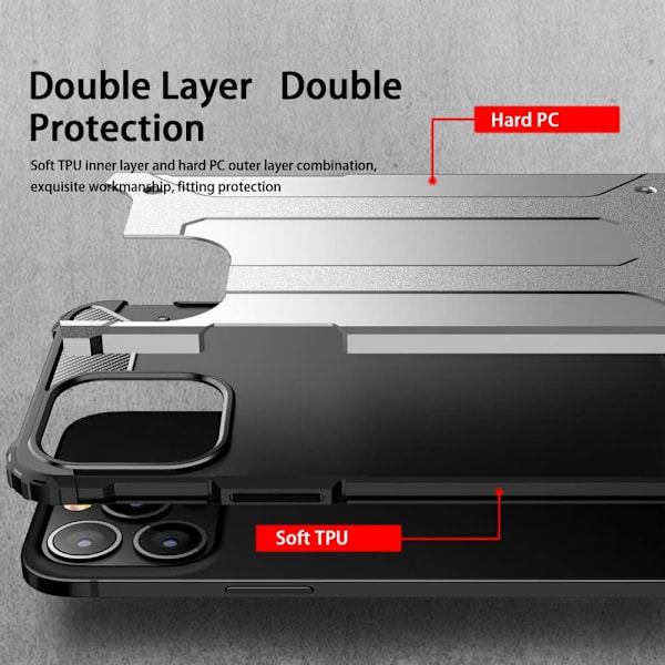 Armor Guard Mobilskal til iPhone 13 Pro - Sort Black