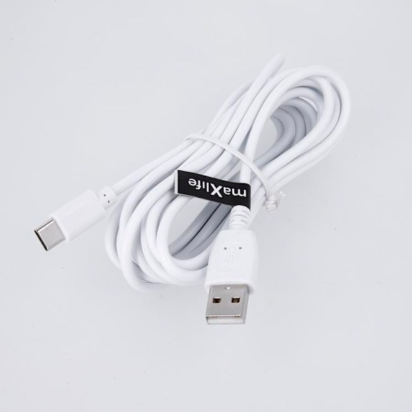 Maxlife USB-A Till USB-C Kabel 3m 2A - Vit Vit