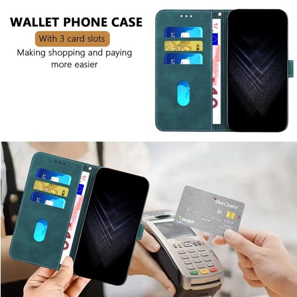 Plånboksfodral för Samsung Galaxy S26 Plus Konstläder Stativ - Grön