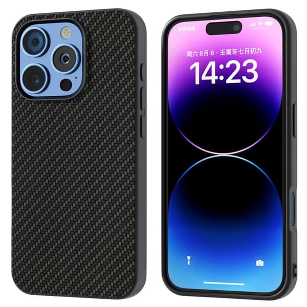 ABEEL Mobilskal till iPhone 16 Pro Max Läder+PC+TPU Svart Svart