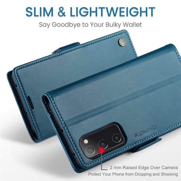 CASEME Plånboksfodral Konstläder för Samsung Galaxy S20 FE - Blå