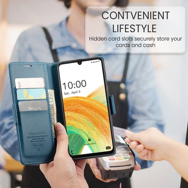 CASEME Plånboksfodral Konstläder för Samsung Galaxy A33 5G - Blå
