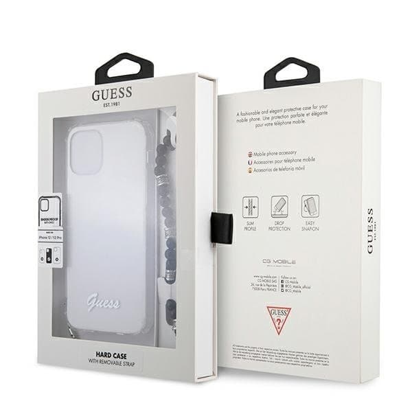 Guess Skal iPhone 12 & 12 Pro Black Pearl - Läpinäkyvä Transparent