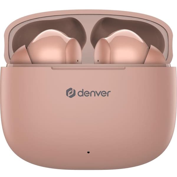 DENVER TWE-48DR Trådlös Bluetooth Hörlur med Laddetui Rosa