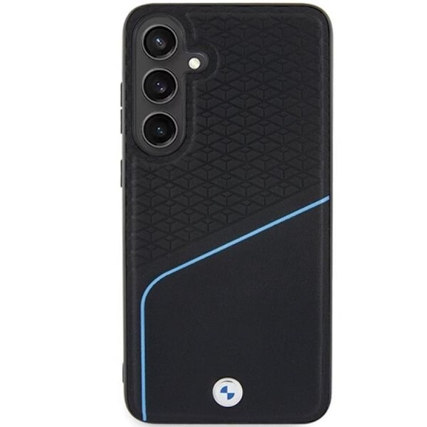 BMW Galaxy S24 Plus Mobilskal Magsafe Signature Läder Textured Line Svart